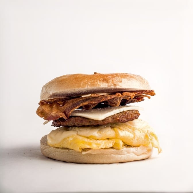 Sausage, Bacon, Egg, and Cheese Bagel/English Muffin.